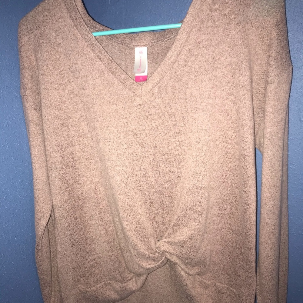 Pink Vneck with Tie